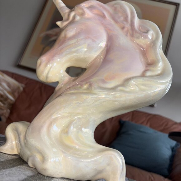 Vintage 80s Unicorn Ceramic Sculpture - Picture 4 of 9
